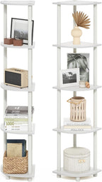 Furinno Turn-N-Tube Corner Shelf Set of 2, 5-Tier Corner Bookshelf, Open - Image 7