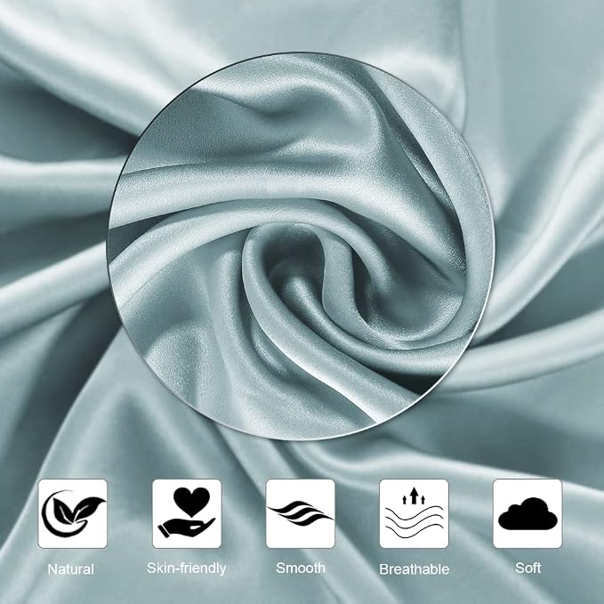 Ravmix Silk Pillow Cases with Zipper, 21momme Mulberry Silk Pillowcase - Image 6