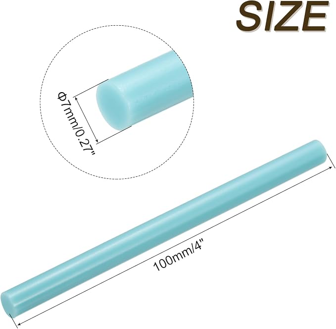 uxcell Mini Hot Glue Sticks for Glue Gun 7mm x 100mm Water Blue 12pcs - Image 2