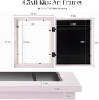 Kids Art Frames, 8.5x11 Front Opening Kids Artwork Frames Changeable, Pale Pink - Image 4
