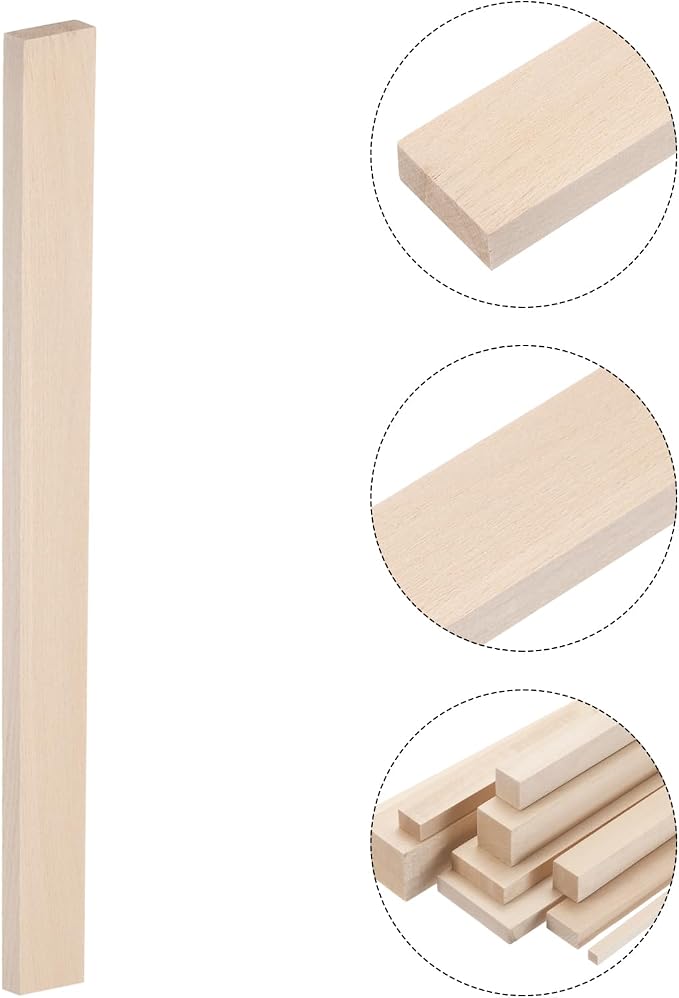 MECCANIXITY 6pcs Wood Sticks, 3/8"x 1" x 12" Rectangle Wooden Cube Wood Square - Image 3