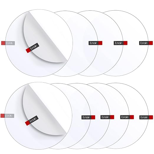 Enoin 9pcs 5 Inch Round Clear Acrylic/Plexiglass Sheet Disc Circle Plastic by Enoin