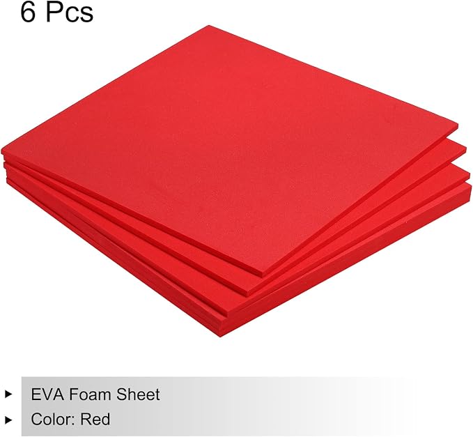 MECCANIXITY EVA Foam Sheets Red 9.8 Inch x 9.8 Inch 5mm Thick Crafts Foam Sheets - Image 3