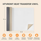 HTVRONT Heat Transfer Vinyl, Dark Grey HTV, 12 x 10FT HTV Vinyl Roll | Dark - Image 6