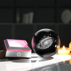 3D Galaxy Crystal Ball Night Light 3.15 inch Glass Ball Table Lamp - Image 2