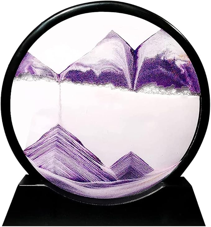 Muyan Moving Sand Art Picture Sandscapes in Motion Round Glass 3D Deep Sea Sand by Muyan