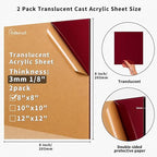 1/8 Thick 8 x 8 inch Translucent Acrylic Sheets - Image 2