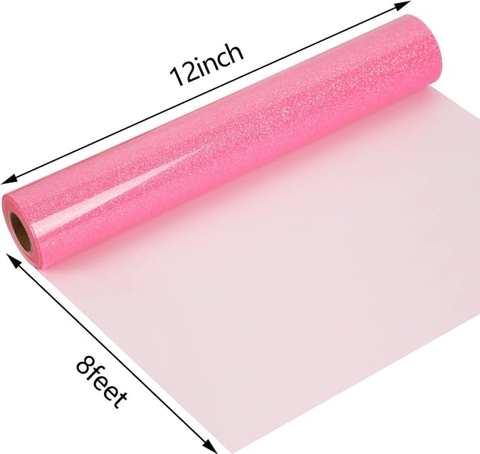 guangyintong Glow Glitter Pink Heat Transfer Vinyl HTV Rolls, HTV Vinyl - Image 7