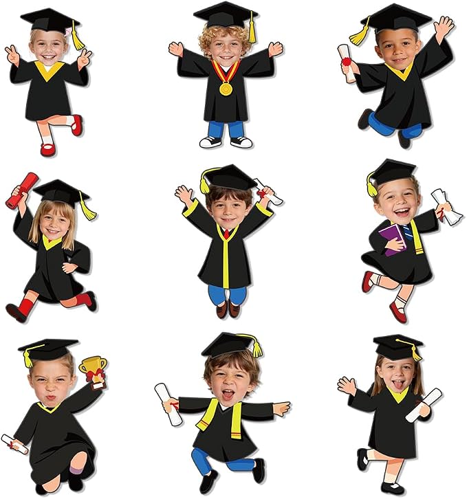 90 Set Graduation Hat Gown Cutout Graduation Bulletin Board Decoration Black by AWEELON