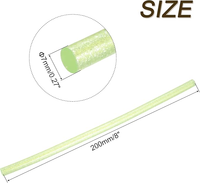 uxcell Mini Hot Glue Sticks for Glue Gun 7mm x 200mm Glitter Transparent Green - Image 2