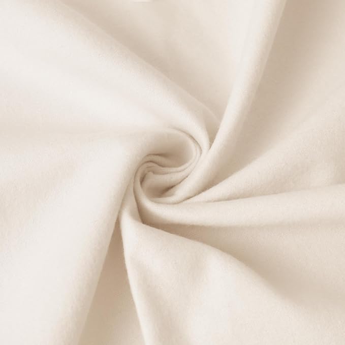 59”W Cotton Flannel Fabric, Super Soft 150GSM, Medium Weight Solid Arts & by Unknown
