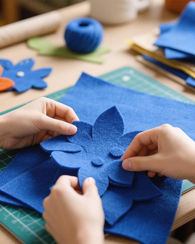 Blue Stiff Felt Sheets for Craftes - Image 3