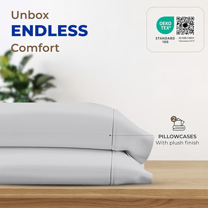 Thread Spread 100% Egyptian Cotton King Size Pillow Cases Set of 2 - Image 3