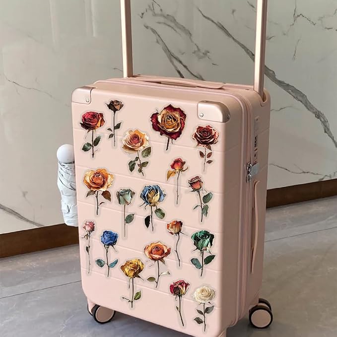 50PCS Vintage Dried Rose Stickers – Clear Waterproof Flower Botanical Scrapbook - Image 7