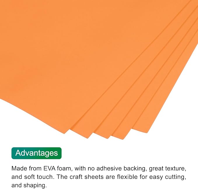 MECCANIXITY EVA Foam Sheets Orange 35.4 Inch x 19.7 Inch 2mm Thick Crafts Foam - Image 4