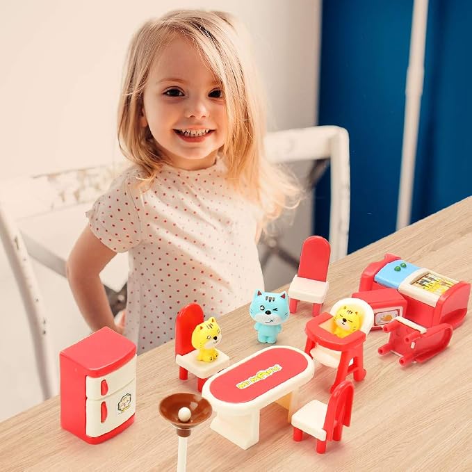 BananMelonBM 50 Pack Kids Little Dollhouse Furniture Toys House Big Dreams - Image 2