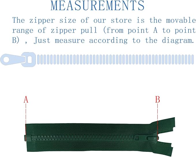 ANPURZII 2PCS #5 28 Inch Rich Green Separating Jacket Zippers - Image 2