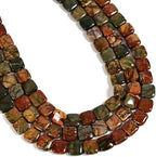 28Pcs 12mm Flat Square Red Creek Stone Beads - Image 2
