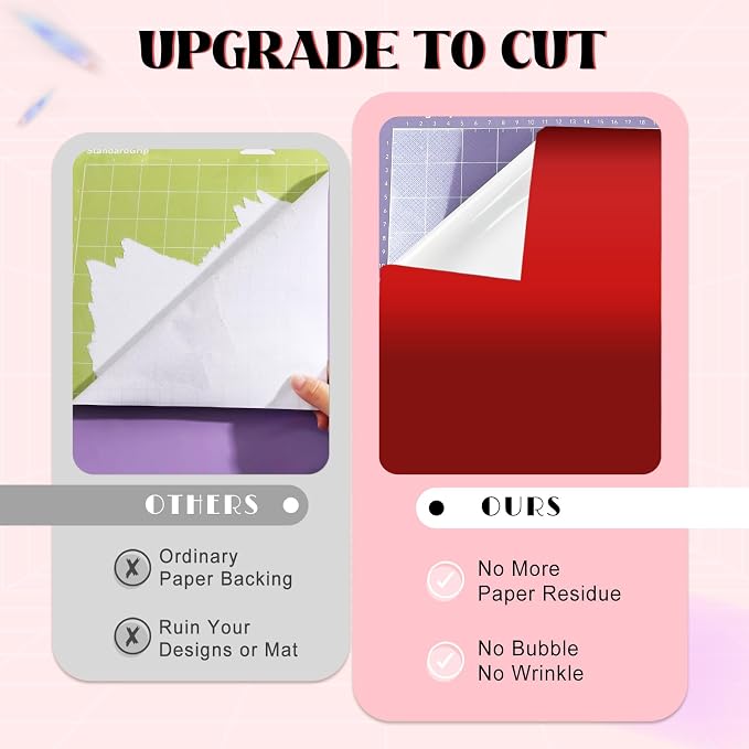 Tintnut Holographic Permanent Vinyl 8 Sheets 12x12in Red Adhesive Vinyl | Solid - Image 4