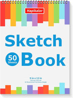 9" x 12" Sketch Book, Acid Free Artist Drawing Paper Pad by Hapikalor