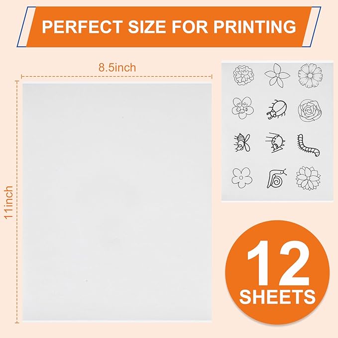 FURWEY 12PCS 8.5"x11" Wash Away Embroidery Stabilizer – Self Adhesive & - Image 2