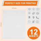 FURWEY 12PCS 8.5"x11" Wash Away Embroidery Stabilizer – Self Adhesive & - Image 2