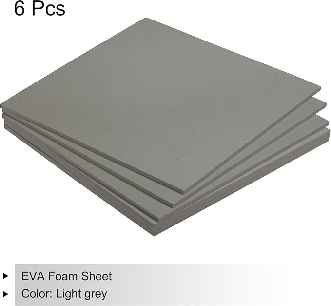 MECCANIXITY EVA Foam Sheets Light Grey 9.8 Inch x 9.8 Inch 5mm Thick Crafts - Image 3