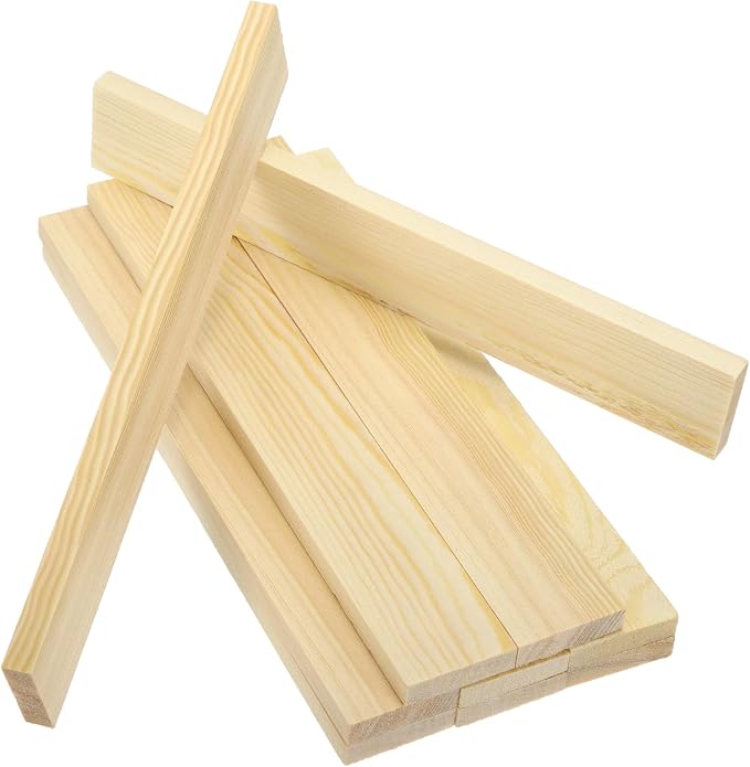 MECCANIXITY 10Pcs Wood Strips Slats, 9/32" x 1‑1/4" x 8" Thin Wood Sticks Flat by MECCANIXITY