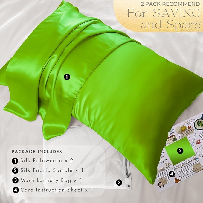 PROMEED Mulberry Silk Pillowcases Set of 2Pcs, Both Sides 100% 23 Momme Real - Image 6