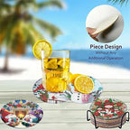 8 Pack Christmas Diamond Art Coasters, Diamond Painting Coasters Kits | - Image 4