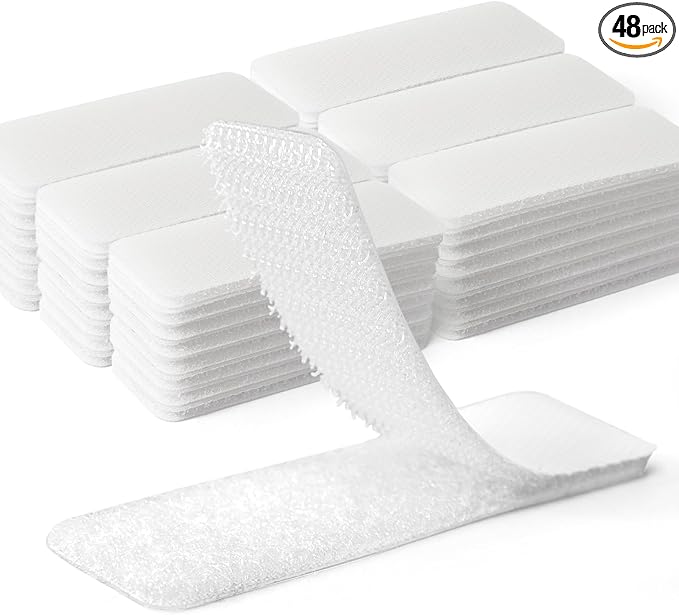 Art3d 48 Sets Hook and Loop Tape Sticky Back, 3 in. x 1 in. Double-Sided by Art3d