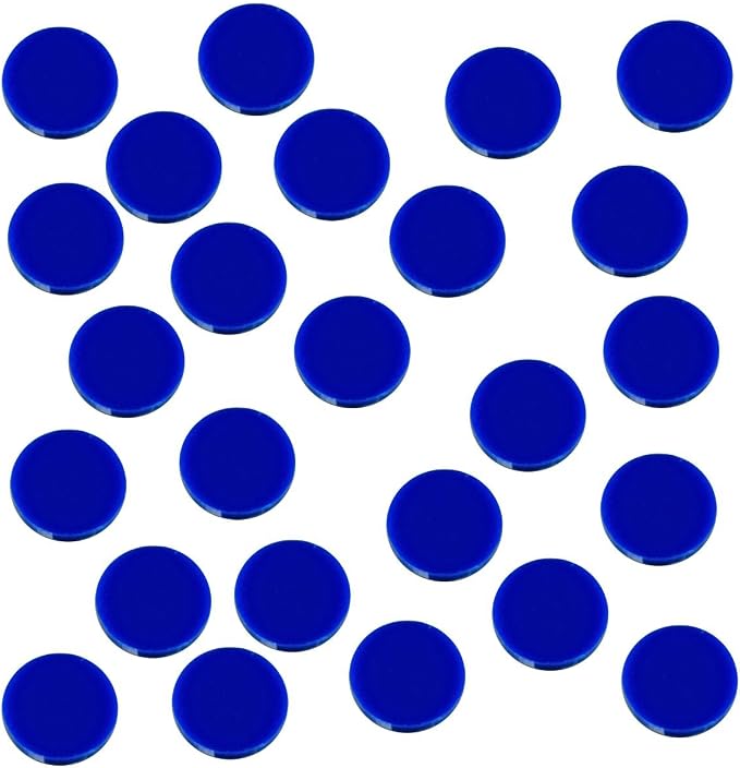 LITKO 18mm Game Tokens | Bingo, Board & Card Counters | Set of 25 | Blue | 3mm by LITKO