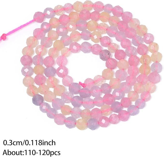 3mm 120pcs Morganite Stone Tiny Gemstone Beads - Image 3