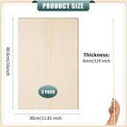 12 Pack 12 x 16 x 1/4 Inch-6mm Thick Basswood Sheets - Image 2