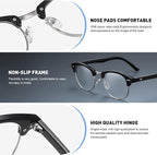 Blue Light Blocking Glasses Vintage Half Frame UV Clear Lens Anti Eyestrain - Image 4