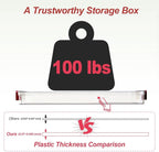 CATOOMUU 3-Pack 9x13 Shallow Flat Clear Plastic Project Case Storage Box | - Image 2