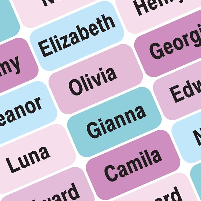 Personalized Name Labels for Kids – 60 Waterproof Peel-and-Stick Labels for by GILBIN
