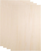 HARFINGTON 4pcs 3mm Basswood Plywood Sheets 12" x 8" x 1/8" Thin Unfinished by HARFINGTON