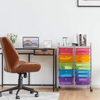 Giantex 15 Drawer Rolling Storage Cart Tools Scrapbook Paper Office School - Image 2