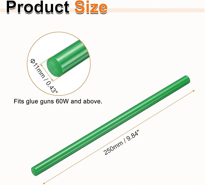 HARFINGTON 10pcs Hot Glue Sticks 0.43" Dia x 9.84" Long EVA Mini Hot Melt - Image 2