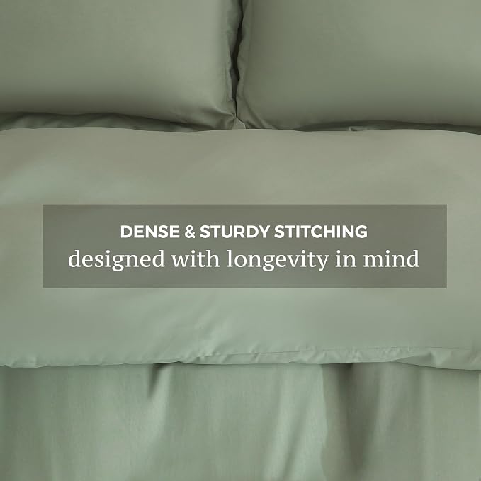 JSD Sage Green Duvet Cover Set Full Size, 3 Piece Duvet Cover - Image 5