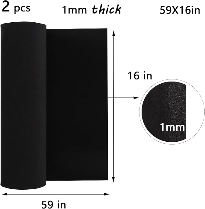 AMZQNART 2Pcs EVA Foam 1mm, Cosplay Foam 16x59 inch Black, High Density 90 kg/m³ - Image 2