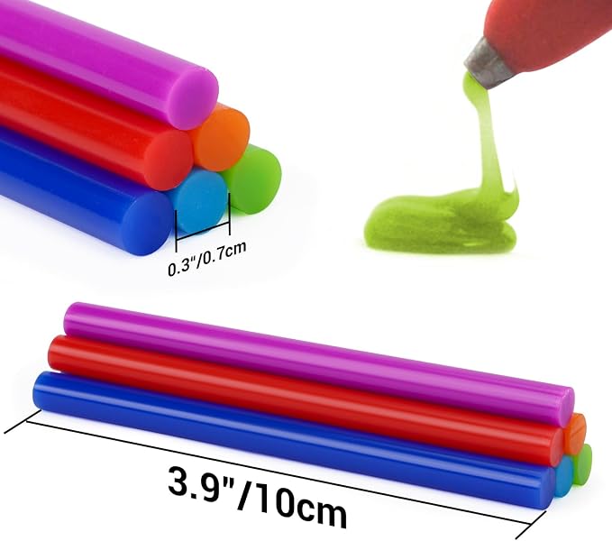 ENPOINT Colored Hot Glue Sticks, EVA 12 Colorful Adhesive Purpose Glue Stick - Image 3