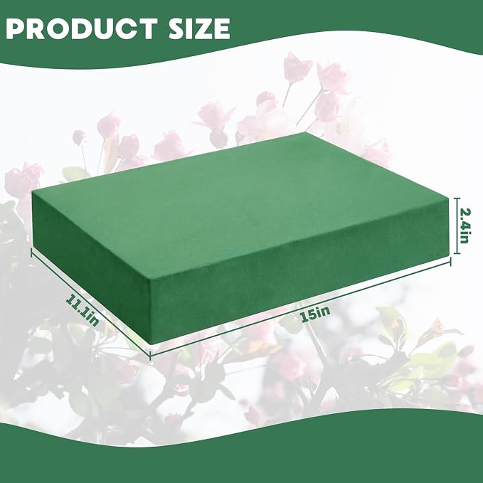 Prashent 1 Pcs Large Floral Foam Blocks, Wet & Dry Green Foam - Image 2