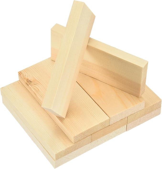 MECCANIXITY 10Pcs Wood Strips Slats, 3/8" x 1‑5/8" x 4" Thin Wood Sticks Flat by MECCANIXITY