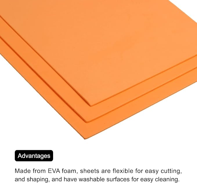 MECCANIXITY EVA Foam Sheets Orange 7.6 Inch x 5.9 Inch 2mm Thickness - Image 5
