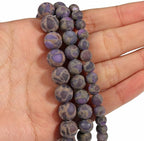 6mm Matte Purple Cloisonne Jasper Bead, 15-Inch Matte Round Loose Stone Beads - Image 6