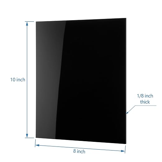 KAITELA Pack of 10 Black Acrylic Sheet 8" x 10" Cast Plexiglass Panel 1/8" - Image 3