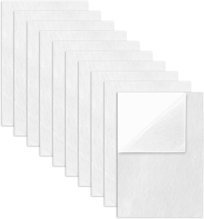 Bonsicoky White Self Adhesive Felt Sheets, 10 Pack, A4 Size | Felt Fabric by Bonsicoky