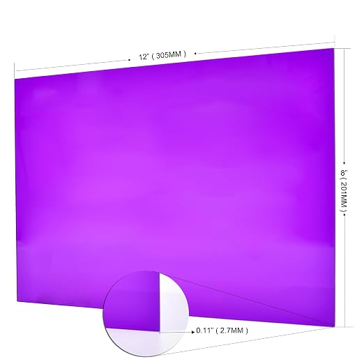 6 PCS Purple Transparent Cast Acrylic Sheets 8" x 12" x 0.118", Plexiglass - Image 3